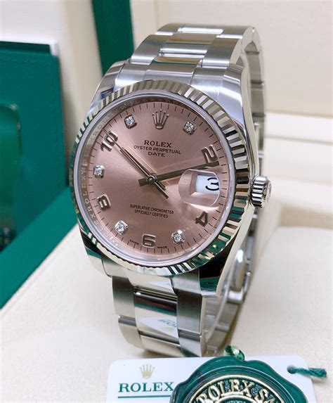 Rolex Oyster Perpetual 34 PINK DIAL 34MM IN ACCIAIO REF.